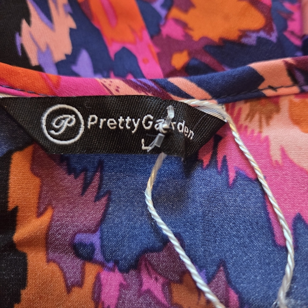 Prettygarden Floral Midi Maxi Wrap Dress Size Large Short Sleeve Floral - Picture 5 of 16